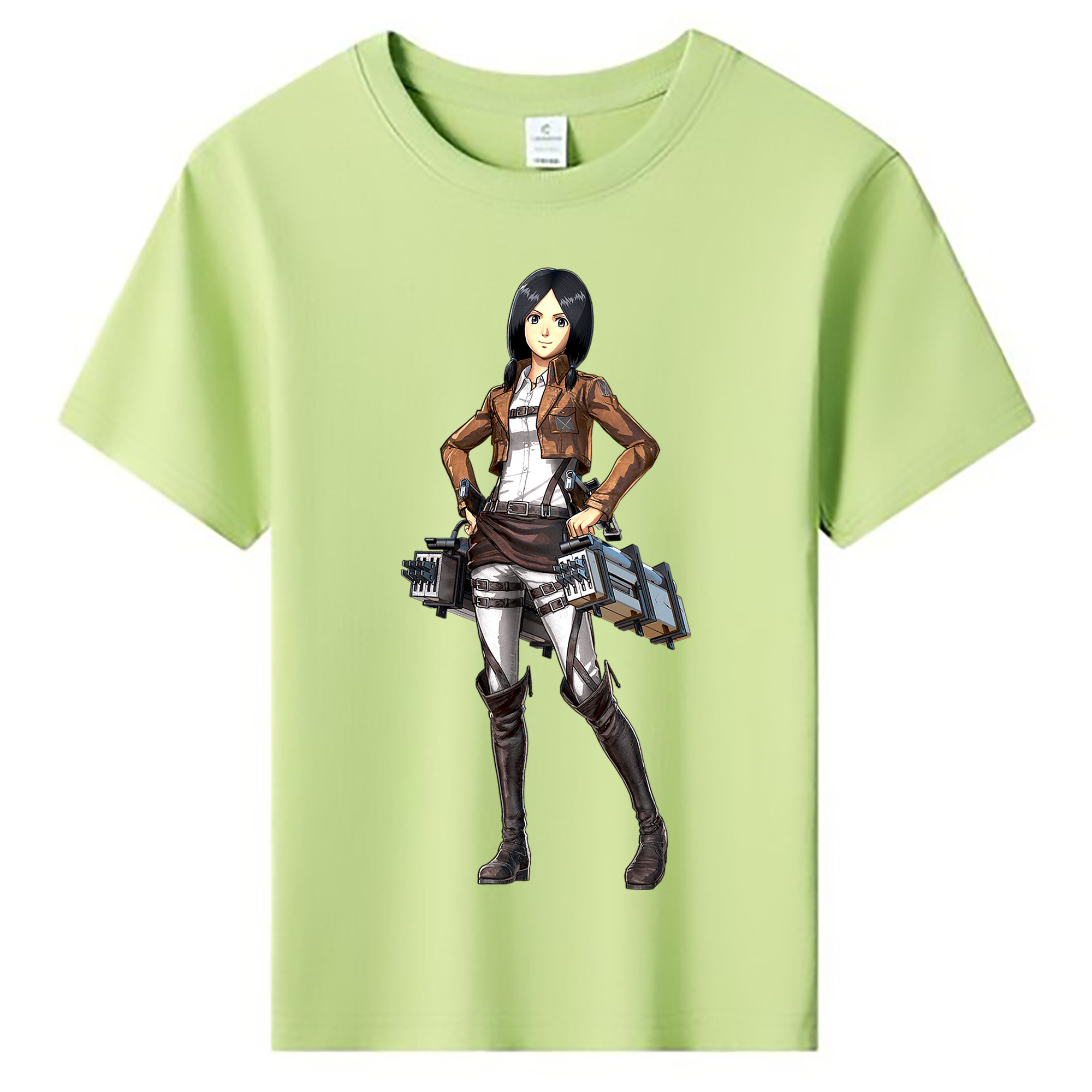（画像用） 進撃の巨人 ミカサ·アッカーマン Attack on Titan Mikasa Ackerman 綿100％キッズTシャツ（フロントプリント）